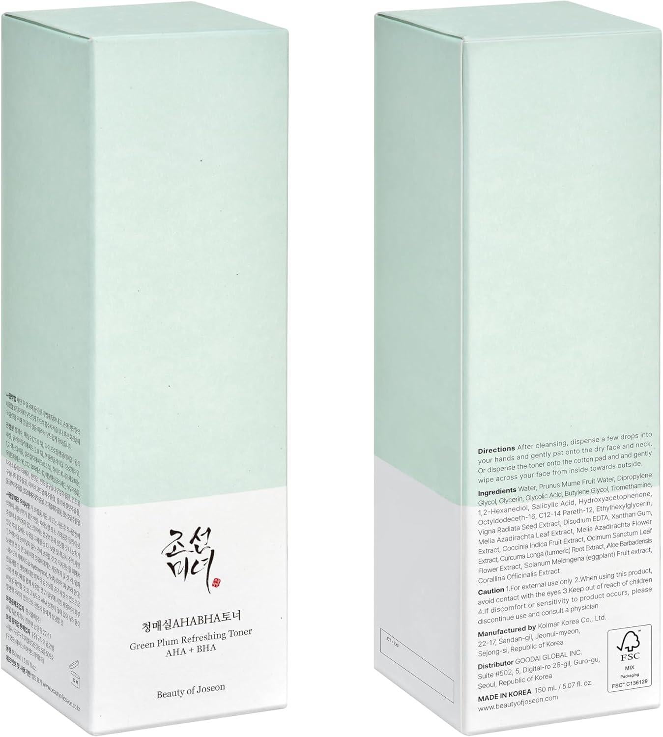 Beauty of Joseon Green Plum Refreshing Toner : AHA + BHA 150ml